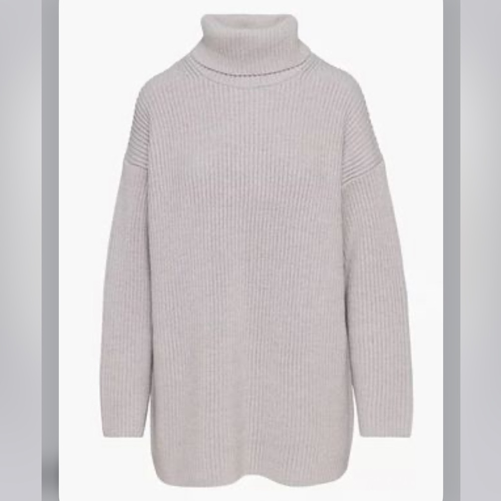 Babaton Light Gray Turtleneck Sweater